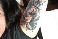 Girls With Tattoos Inner Arm Piece Compass With Lilies And intended for measurements 960 X 1280