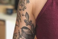 Girly Black Floral Flower Arm Sleeve Tattoo Ideas For Women in size 1000 X 1555