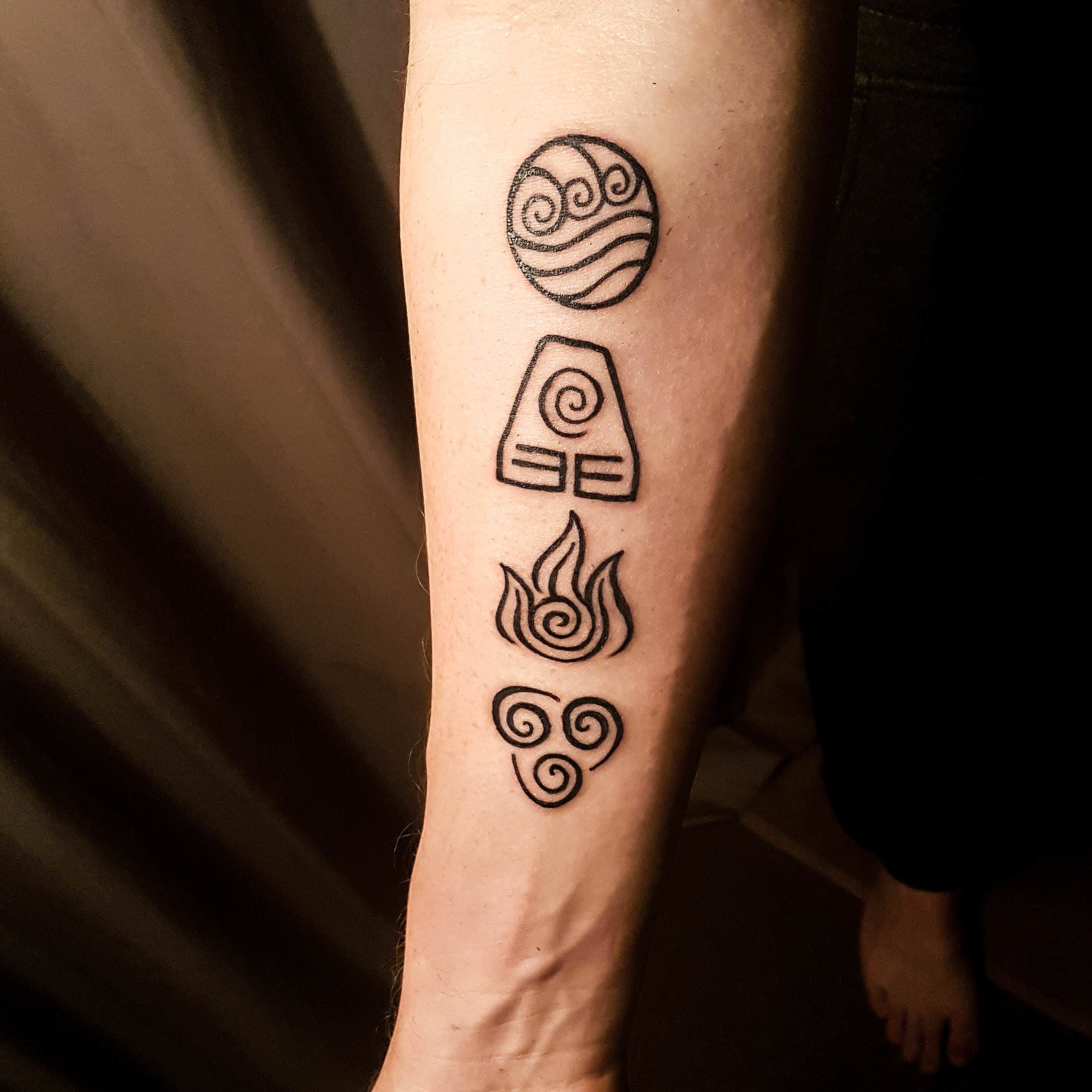 Got My First Tattoo Last Week The Four Elements From Avatar Done in measurements 2472 X 2472