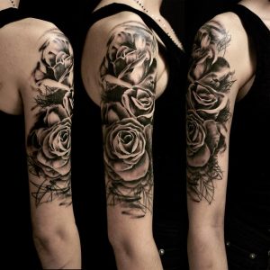 Graphic Roses On Shoulder Tattoo Best Tattoo Ideas Gallery for size 1080 X 1080