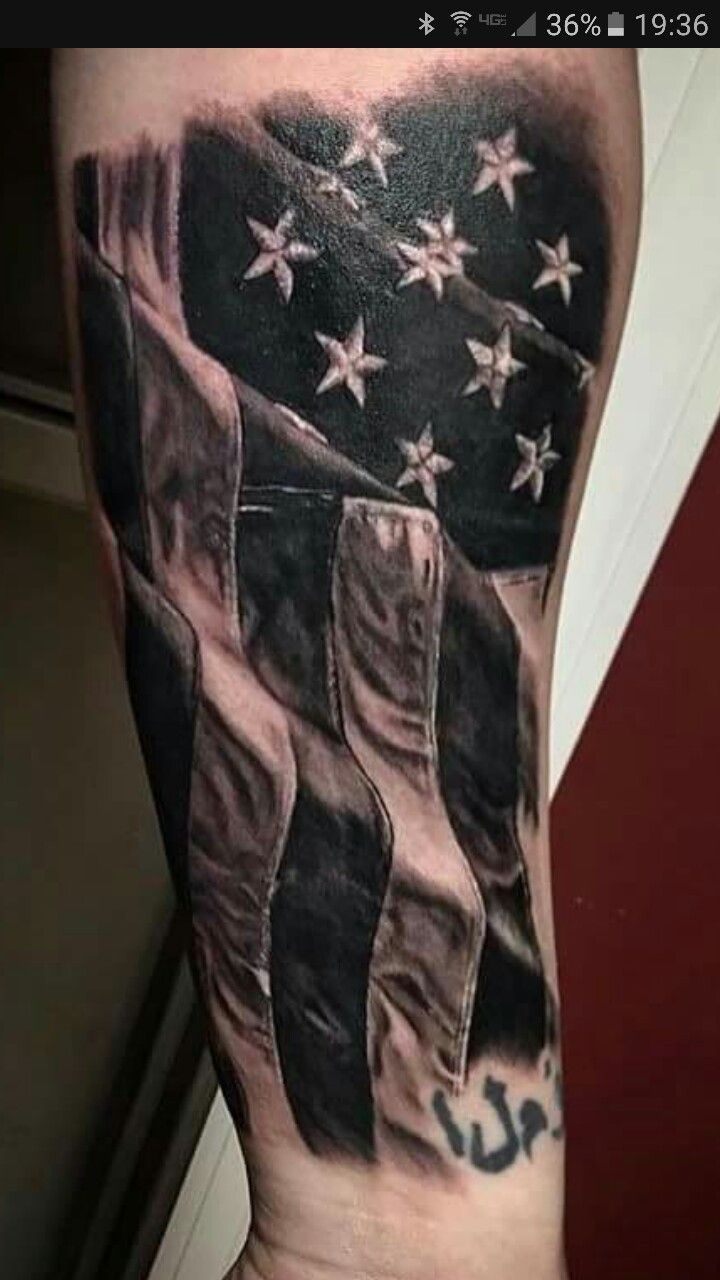 Gray Flag Tattoo On Forearm in size 720 X 1280