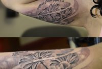 Grey Ink Daisy Tattoos On Inner Biceps Tattooshunt with regard to sizing 3264 X 4200