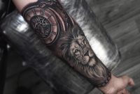 Half Arm Tattoo Lion Tattoo Clock Tattoo Tatuaggio Ingranaggi in size 2048 X 2048