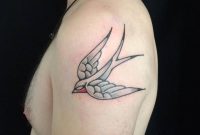 Hand Poked Swallow Tattoo On The Left Upper Arm Tattoo Designs intended for size 1000 X 1000