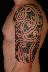 Hawaiian Tribal Tattoo Design On Left Half Sleeve Http throughout size 900 X 1349
