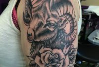 Head Of A Ram Which Is A Symbol Of Strength Half Sleeve Aries Tattoo within size 1080 X 1080