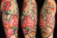 Hello Kitty Cupcake Tattoo On Arm Sleeve regarding dimensions 1800 X 1391