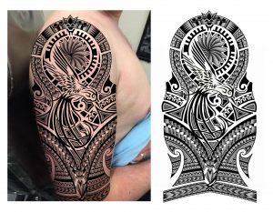 Hummingbird Maori Polynesian Tribal Half Sleeve Tattoo Design throughout measurements 3810 X 2960