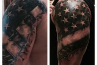 Image Result For Black And White American Flag Shoulder Tattoo for sizing 1200 X 1200