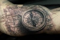 Inner Arm Compass And Map I Added To A Sleeve Wip Today At inside size 1080 X 1080