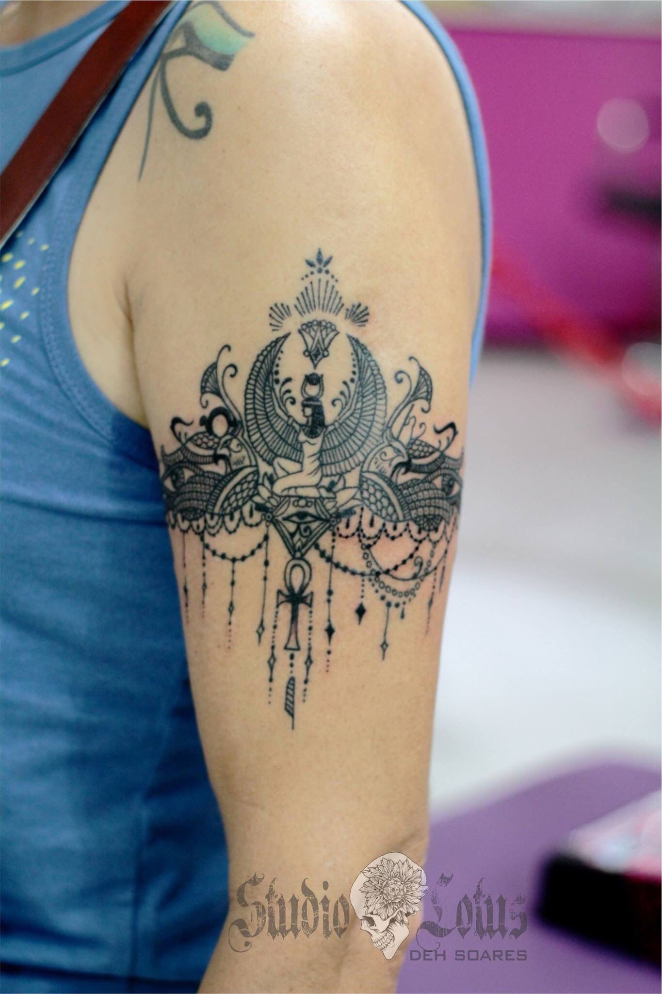 Isis Egyptian Armband Tattoo Done At Studio Lotus Campinas Sp throughout proportions 1365 X 2048