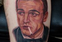 James Bond 007 Sean Connery Portrait Tattoo Devin Zimmerman intended for proportions 865 X 960