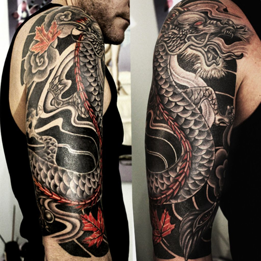Japanese Dragon Half Sleeve Cover Up Tattoo Ass Tattoos regarding dimensions 1024 X 1024