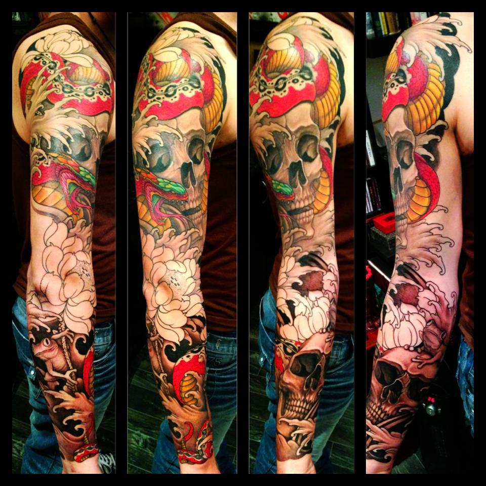 Japanese Wolf Tattoo Full Arm in dimensions 960 X 960