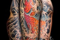 Jumping Koi Fish Half Sleeve Tattoo Ben Lucas On Deviantart with regard to proportions 894 X 894