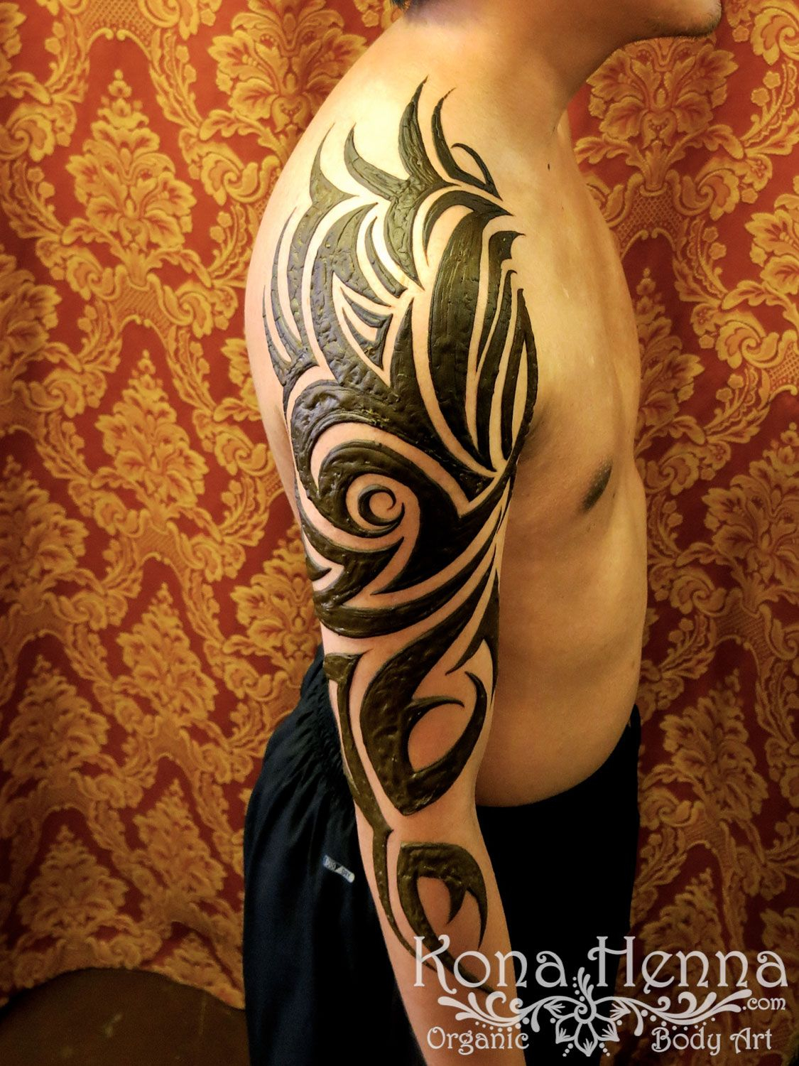 Kona Henna Studio Black Art Tribal Sleeve Henna Kona Henna with dimensions 1125 X 1500