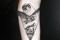 Landscape Tattoo On The Left Inner Arm Including An Owl And A Moon with size 1000 X 1000