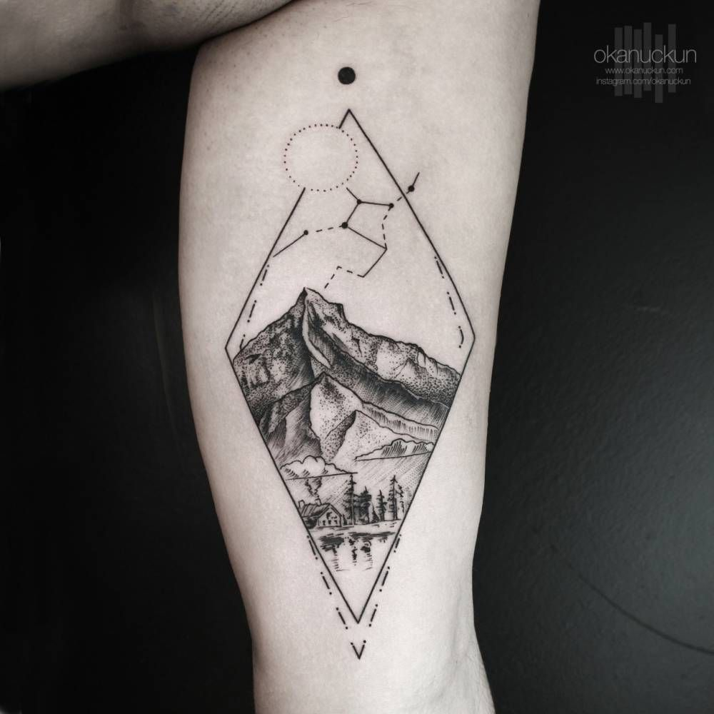 Landscape Tattoo On The Left Inner Arm Tattoo Little Tattoos in proportions 1000 X 1000