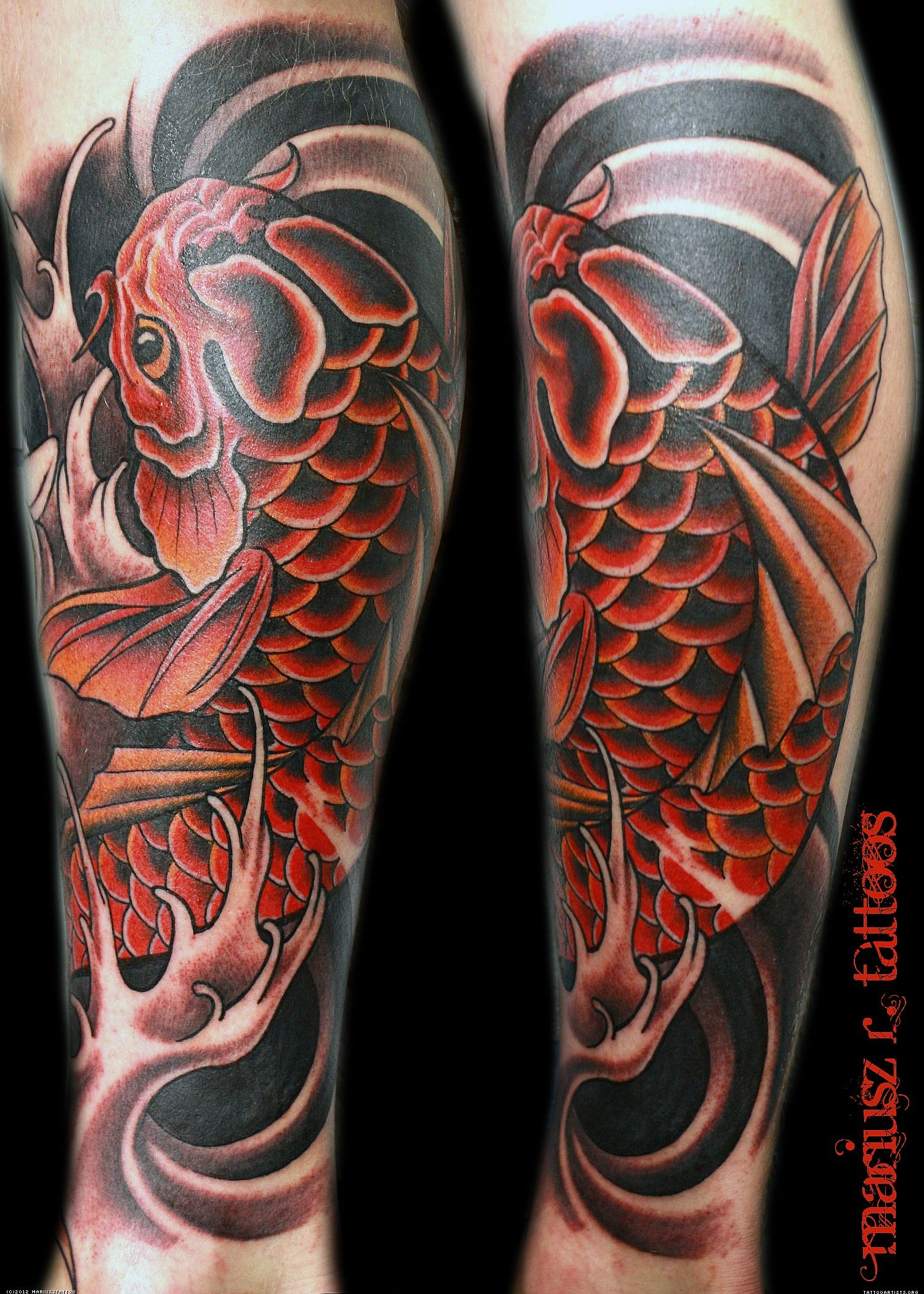 Leg Tattoos Red Koi Leg Tattoo Artists Leg Tattoos pertaining to dimensions 1500 X 2100