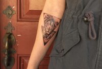 Lion Triangle Tattoo On Forearm Half Geometric And Half Realistic intended for dimensions 2448 X 3264
