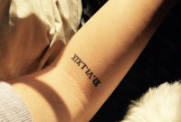 Little Forearm Tattoo Of Her Moms Birthday In Roman Numerals On inside measurements 1200 X 1200