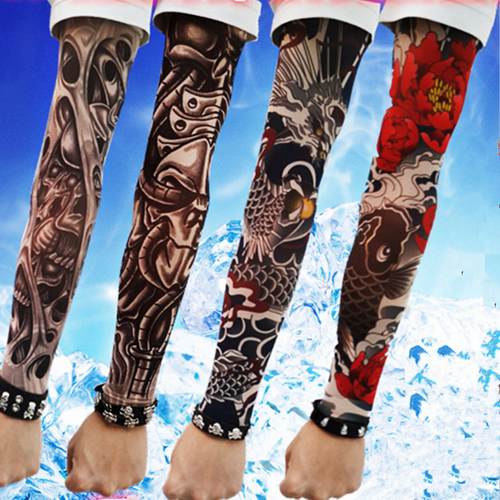 Long Sleeve Fake Tattoo Clibe Bicycle Beach Tattoo Arm Warmers Cuff with regard to dimensions 1000 X 1000