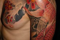 Man Chest And Left Sleeve Fish Tattoo with regard to measurements 1067 X 1600