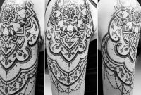 Mandala Dotwork Shoulder Upper Arm Tattoo Women Black And Grey with regard to proportions 1080 X 1080