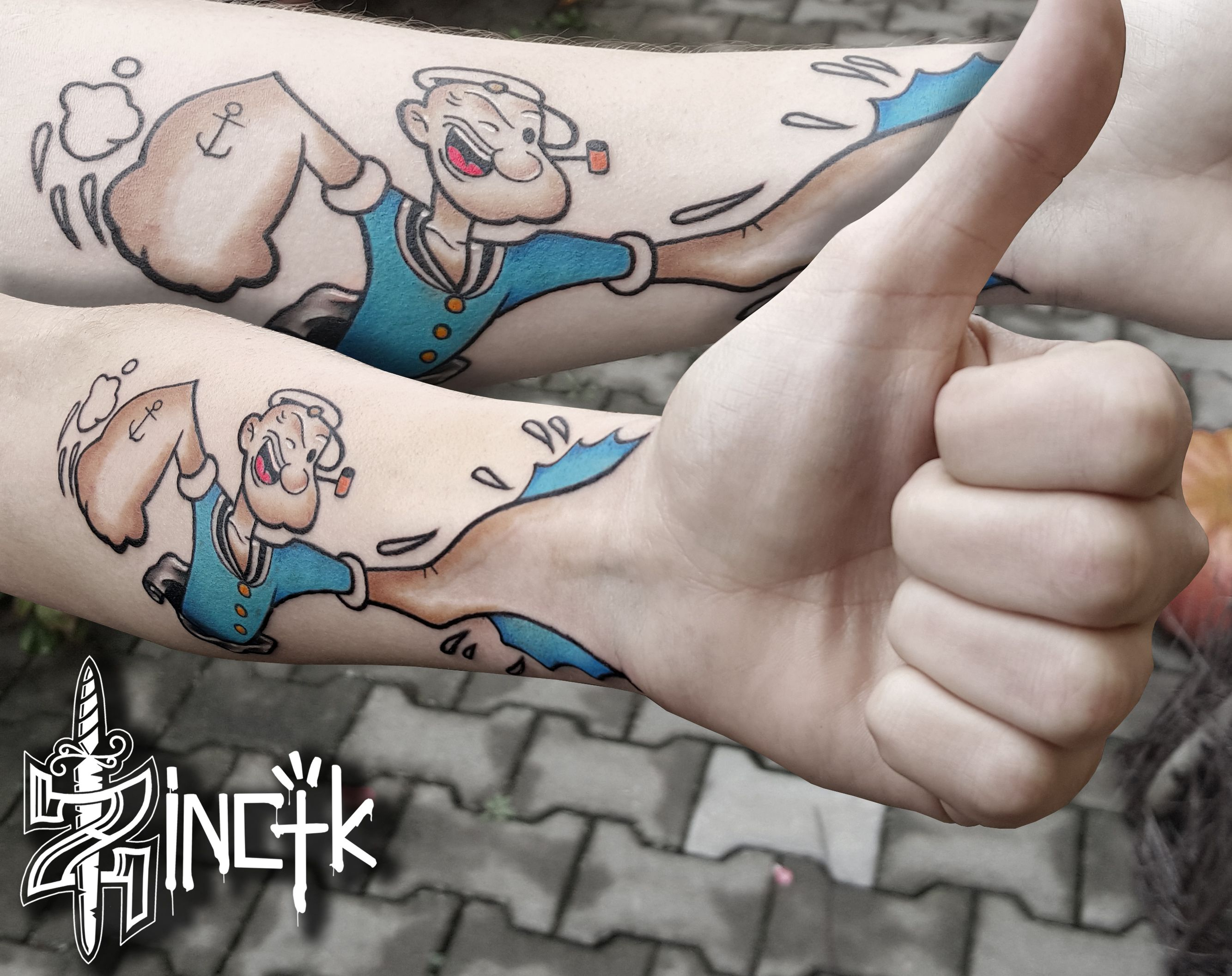Martin Tattooer Zincik Czech Tattoo Artist Popeye The Sailor within sizing 2667 X 2113
