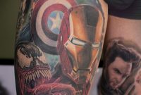 Marvel Realistic Color Tattoo Captain America Iron Man Venom within proportions 800 X 1200
