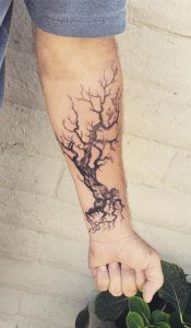 Mens Tattoo Ideas Dead Oak Tree Forearm At Mybodiart Tree with regard to measurements 876 X 1500