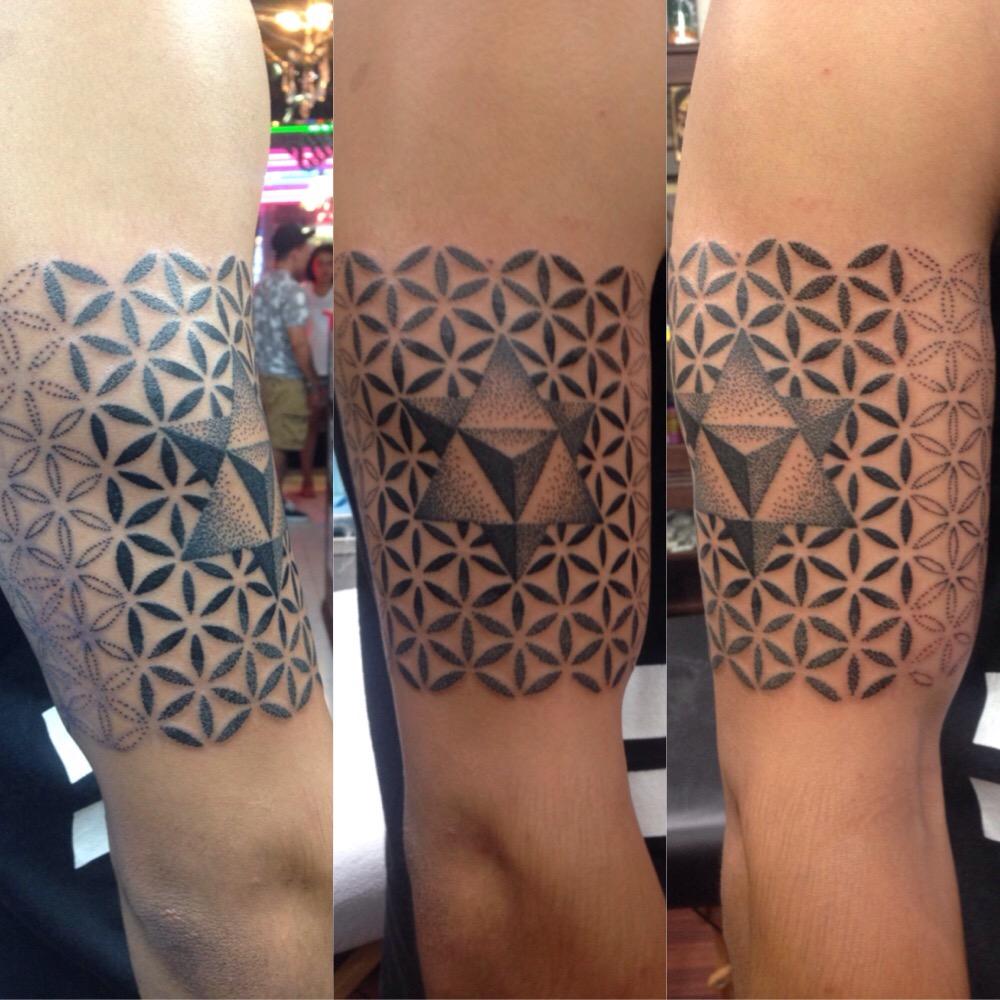 Merkaba In Flower Of Life Armband Mary Jane Tattoo Dotwork pertaining to size 1000 X 1000