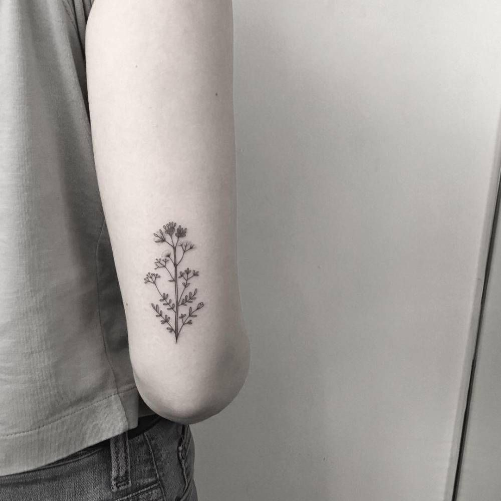 Minimalist Dry Flowers On The Back Of The Right Arm Tricep inside measurements 1000 X 1000