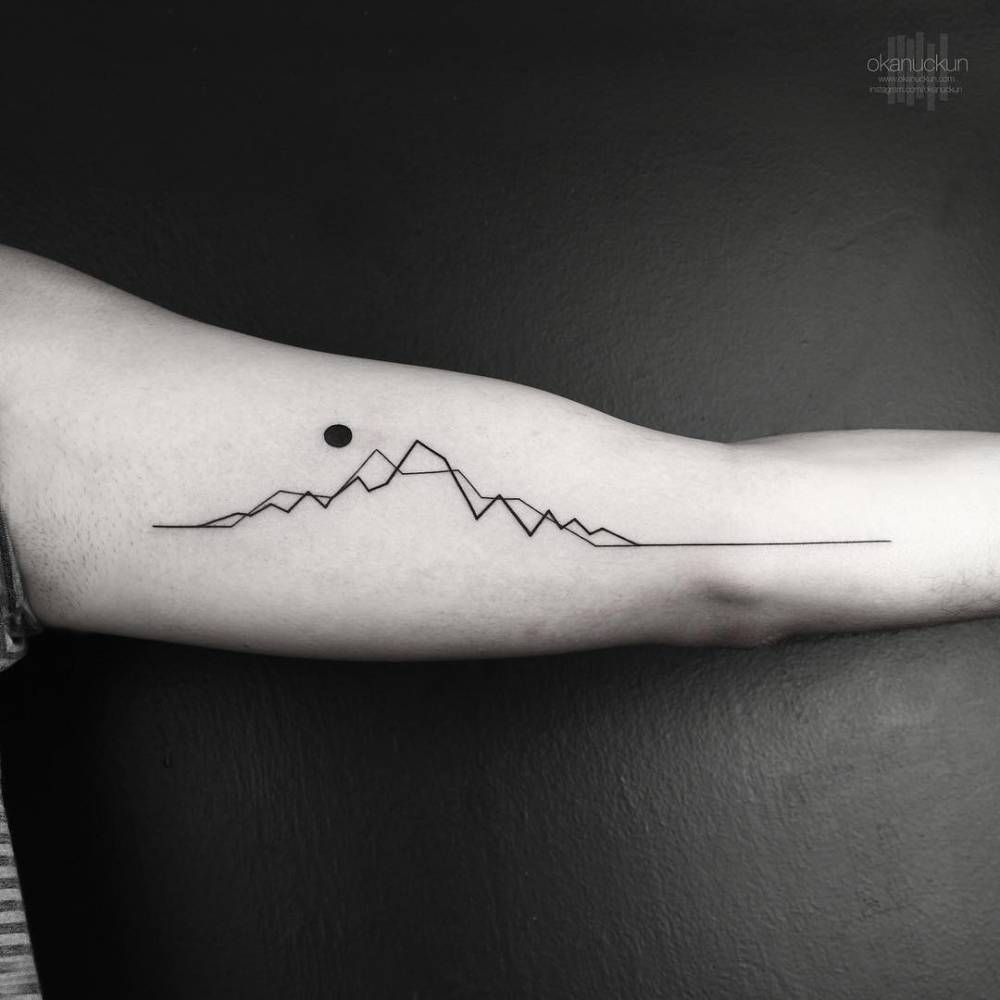 Minimalist Mountain Range Tattoo On The Left Inner Arm Httpwww for sizing 1000 X 1000