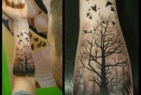Misty Forest With Ravens Forearm Piece Best Tattoo Design Ideas intended for proportions 900 X 913