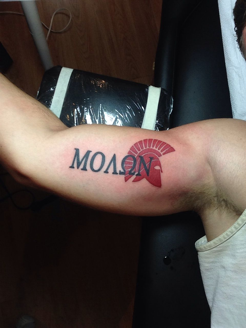 Molon Labe Tattoo I Got Done In Tarpon Springs Molon On The Right regarding sizing 960 X 1280