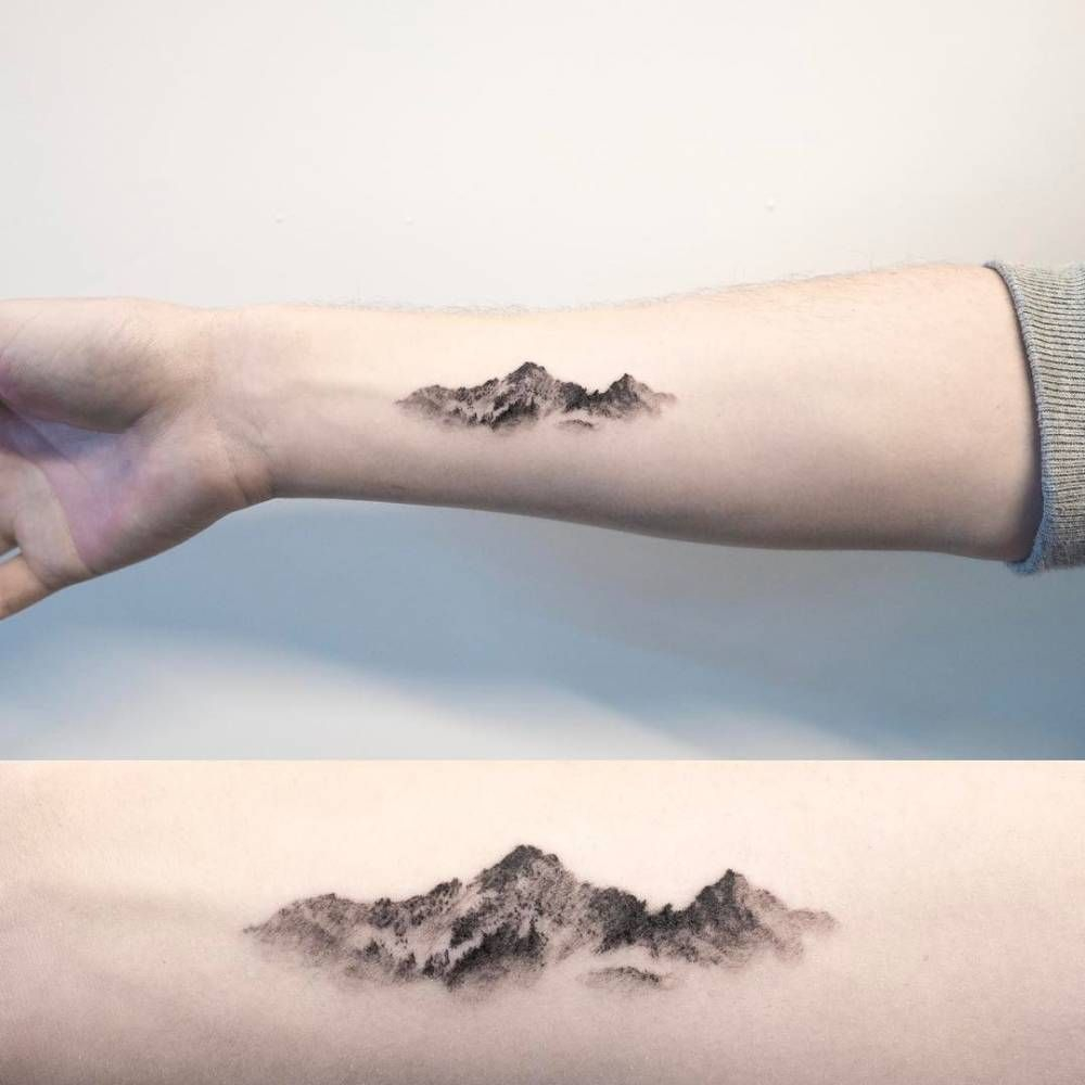 Mountain Tattoo On The Right Inner Forearm Tattoo Small throughout dimensions 1000 X 1000