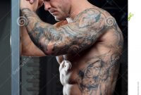 Muscular Shirtless Shredded Strong Tired Man With Blue Eyes And in proportions 958 X 1300
