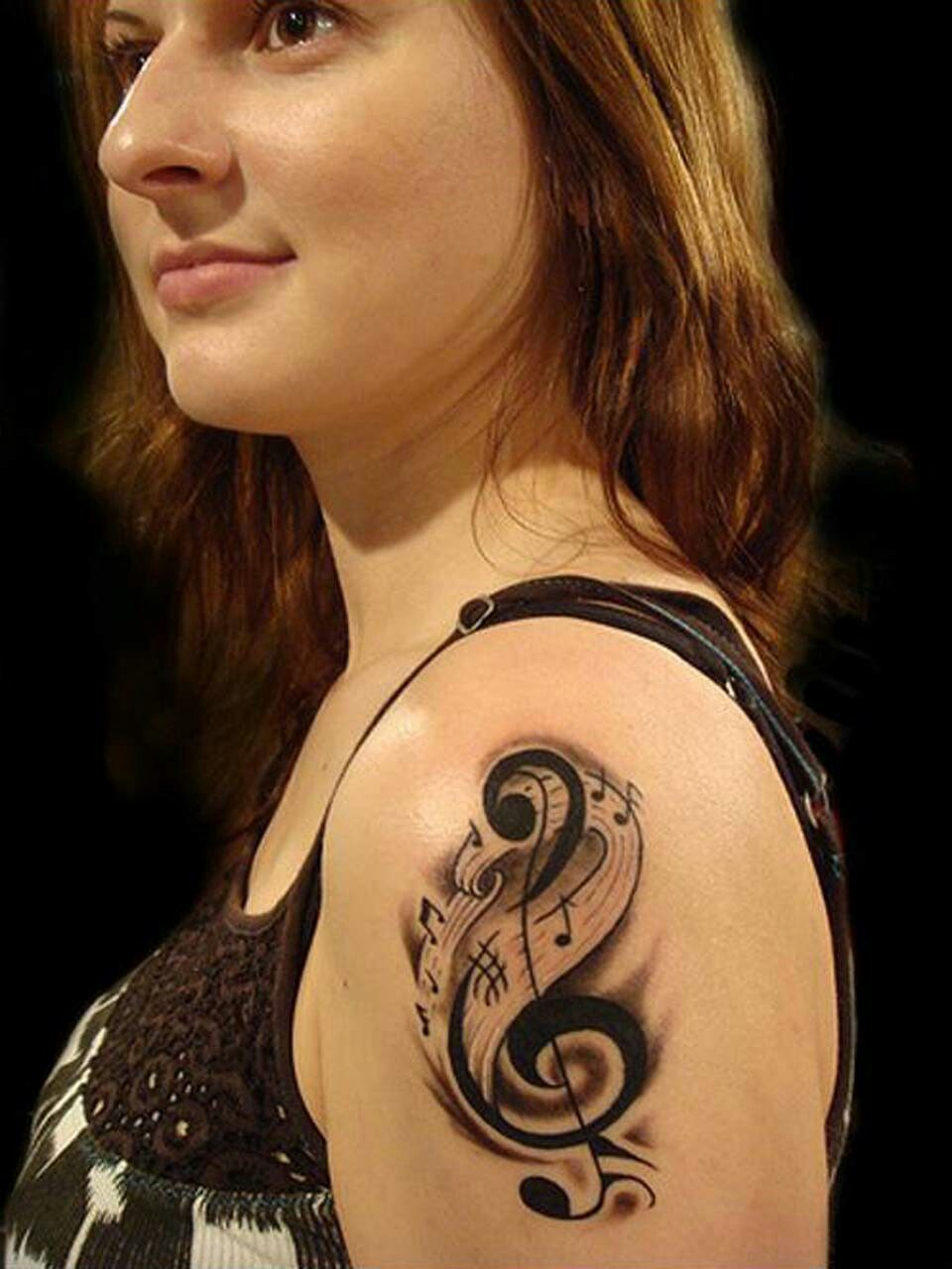 Musical Theme For A Sleeve On Upper Arm Left Tattoo Ideas with regard to measurements 960 X 1280