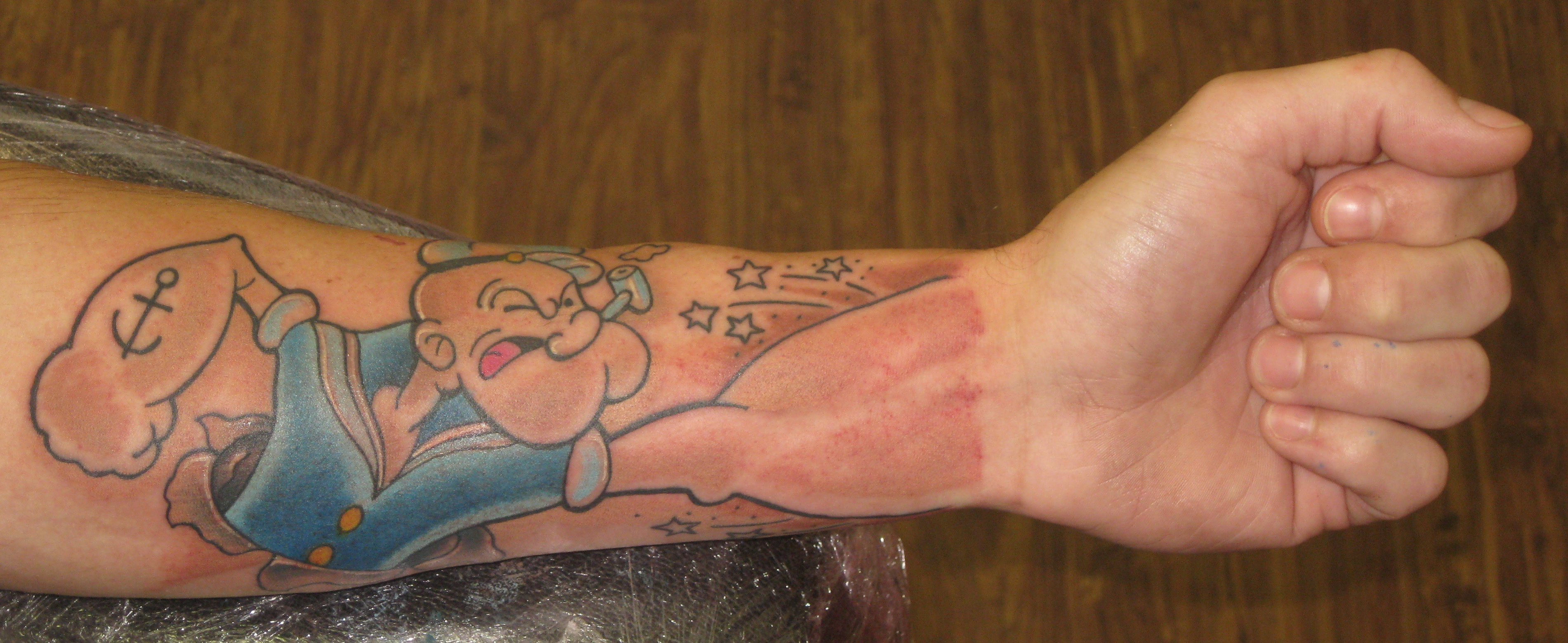 My Popeye Fist Tattoo Irish St Tattoo for dimensions 3801 X 1558