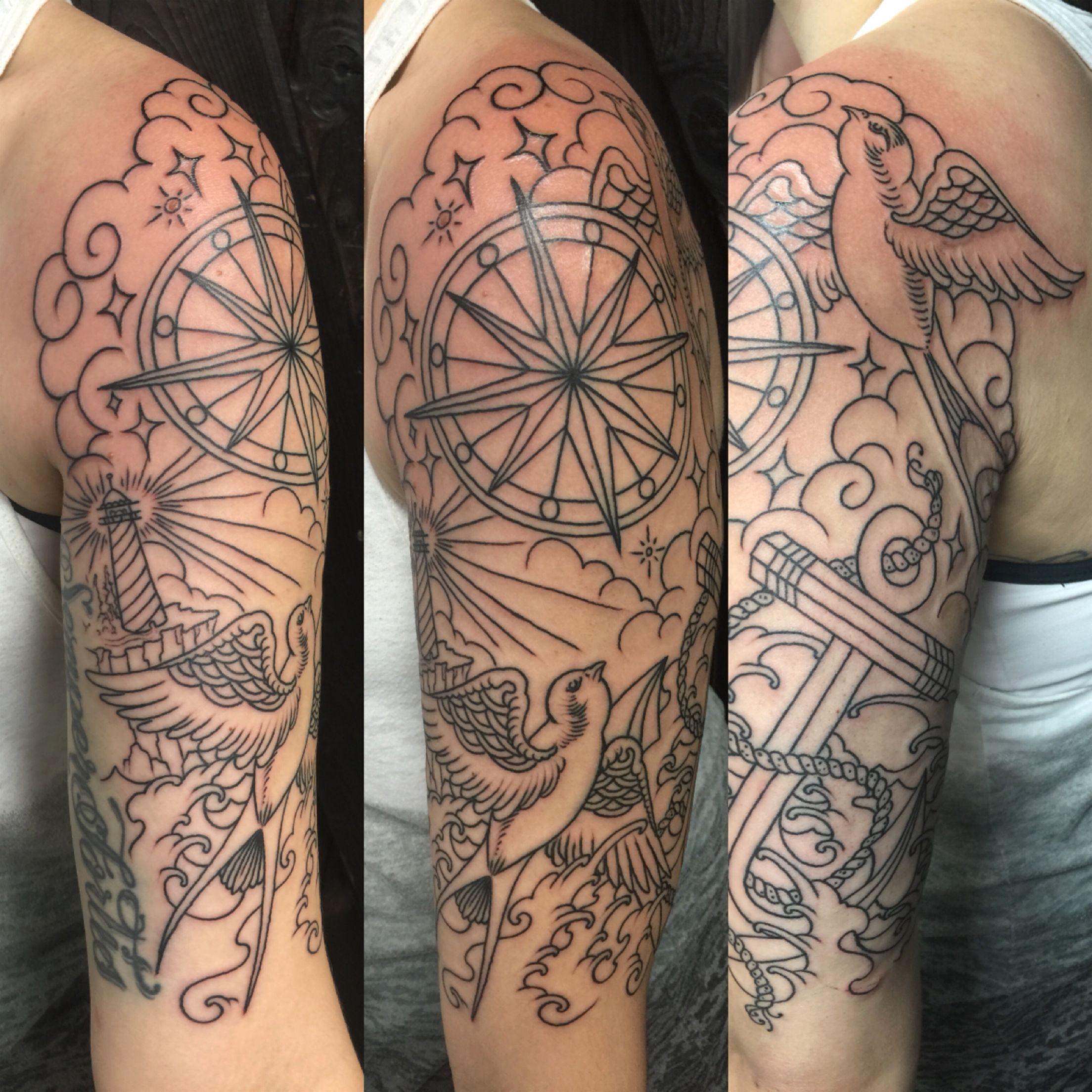 Nautical Theme Half Sleeve Halfsleeve Tattoos Girlswithtattoos intended for measurements 2208 X 2208