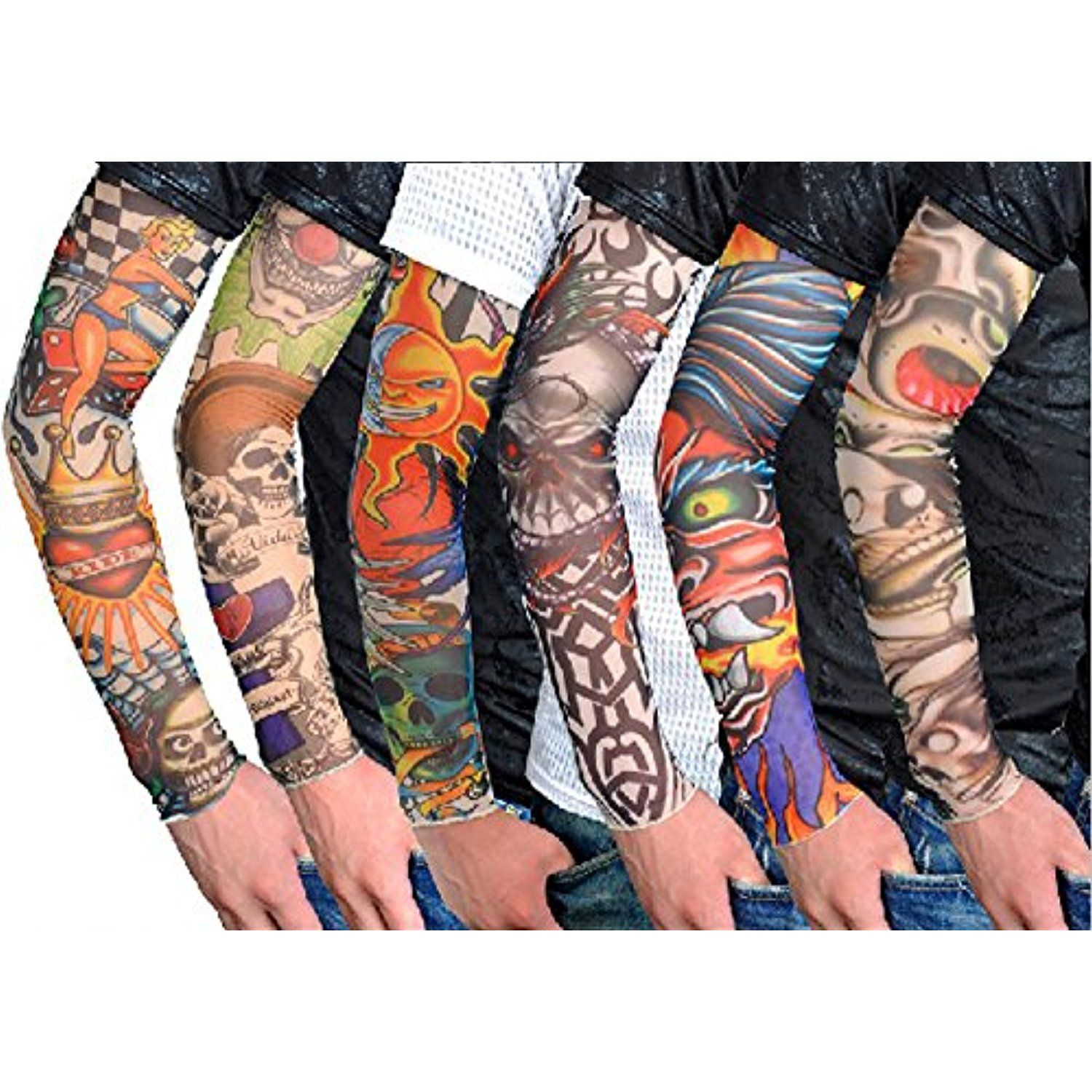 New Fashion Pack Of 6 Pcs Temporary Fake Slip On Tattoo Arm Sleeves pertaining to dimensions 1500 X 1500