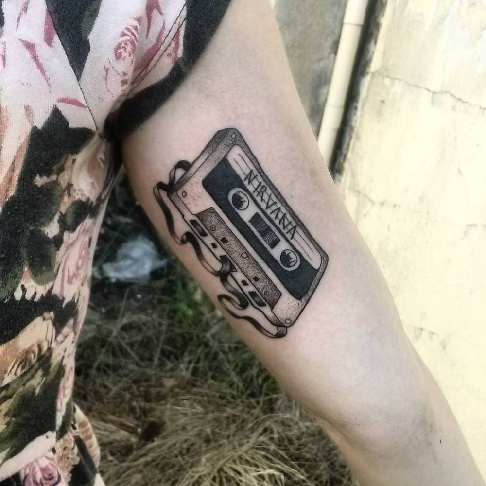 Nirvana Cassette Tattoo On The Left Inner Arm Inner Arm Tattoos with dimensions 1000 X 1000