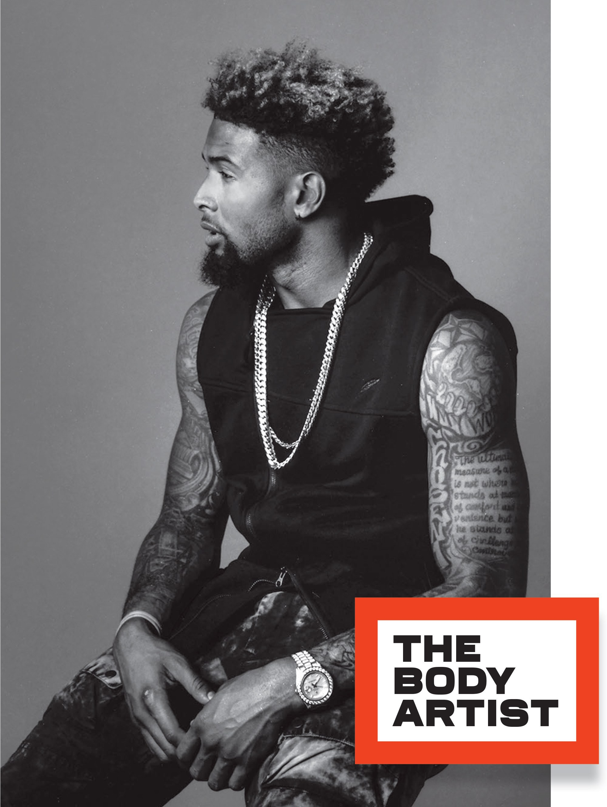 Odell Beckham Jr Talks About His Epic Hair And Many Many Tattoos Gq inside proportions 2000 X 2656