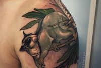 Oriental Japanese Style Sugar Glider With Leaves Design For An Arm with sizing 2537 X 4032