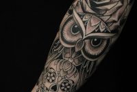 Owl Tattoo Black And Grey Mens Sleeve Buscar Con Google Tattoo pertaining to sizing 900 X 1155
