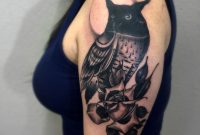 Owl Tattoo On Arm Artist Umbrellaface Neo Traditional Owl And Rose with proportions 852 X 1136