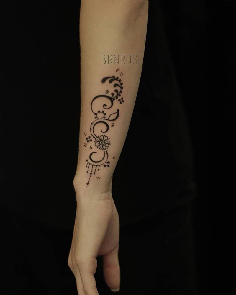 Paisley And Henna Inspired Ornament Tattoo On The Left Forearm with size 800 X 1000