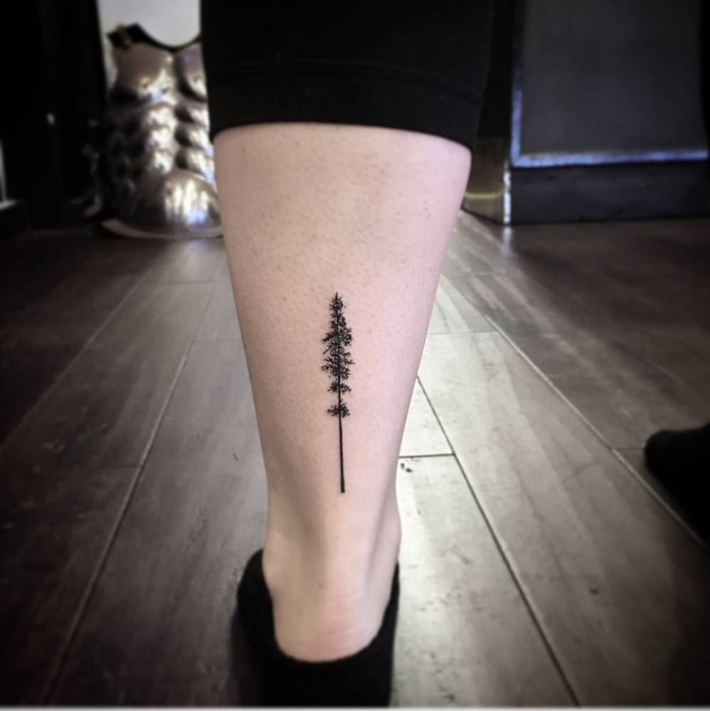 Pine Tree Tattoo On The Achilles Heel Illustrative Tattoos throughout measurements 998 X 1000
