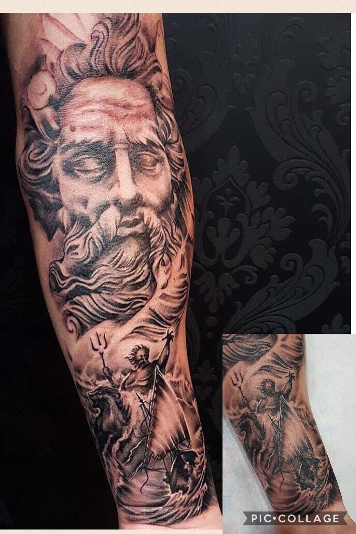 Poseidon God Of The Sea Tattoo Greek Mythology Tattoo Ideas with size 1200 X 1800